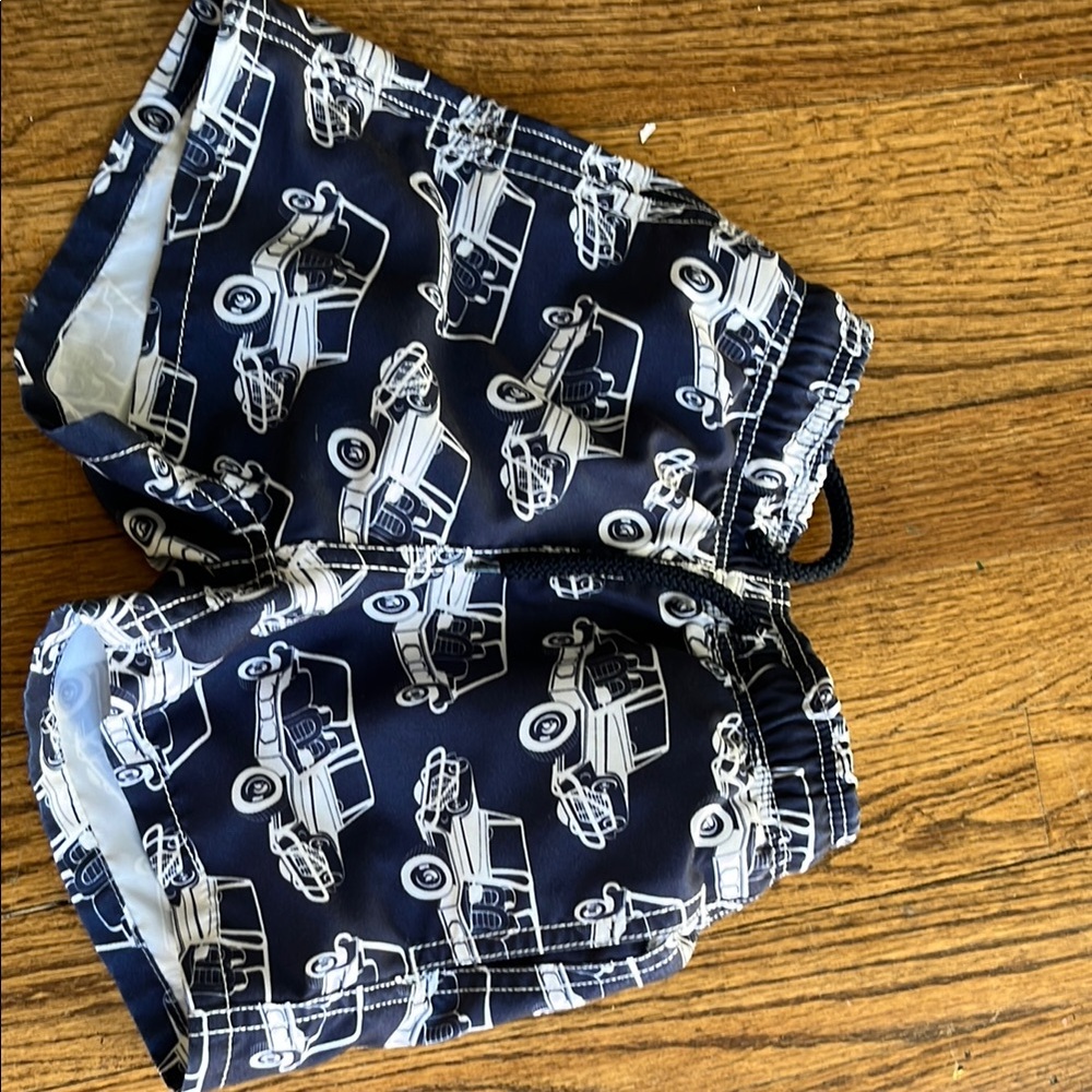Navy Car Print Swim Shorts